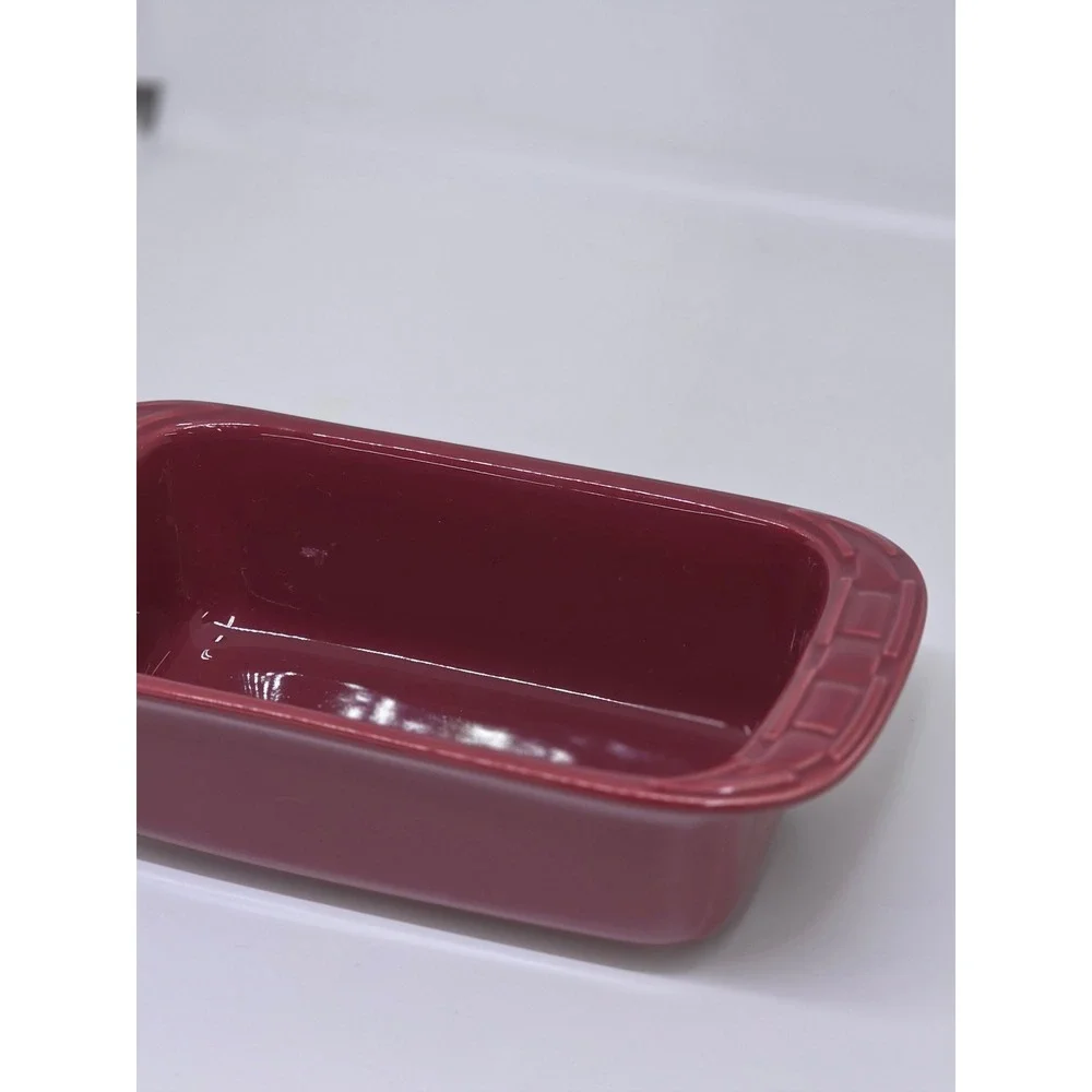 Longaberger Woven Traditions Small Loaf Baking Dish Paprika Red Ceramic Bakeware